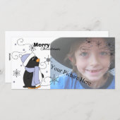 Pinguin in Awe Feiertagskarte (Vorne/Hinten)