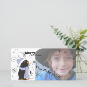 Pinguin in Awe Feiertagskarte (Stehend Vorderseite)