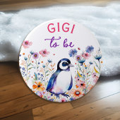 Pinguin in Blume Baby Shower Gigi zu sein Button
