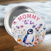 Pinguin in Blume Kinderdusche Mama Button