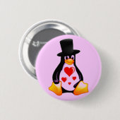 Pinguin in der Liebe Button (Vorne & Hinten)
