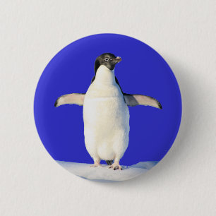 Pinguin in der Schneeknöpfe Button