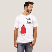 Pinguin in der Strickjacke mit custumizable T-Shirt (Vorne ganz)