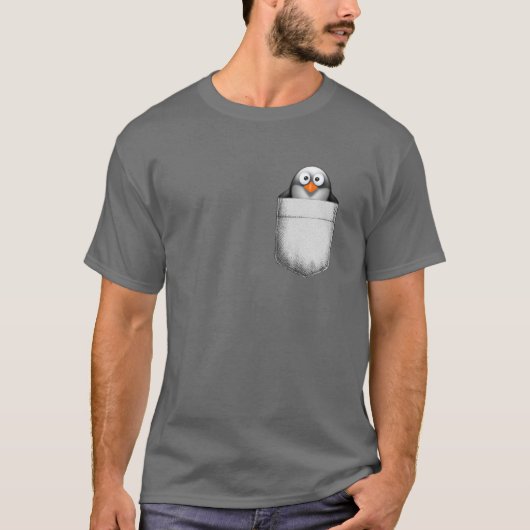Pinguin in der Tasche T-Shirt (Vorderseite)