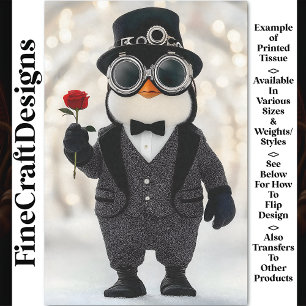 Pinguin `In Einem Anzug Prostet Cheers AH5O Decoup Seidenpapier