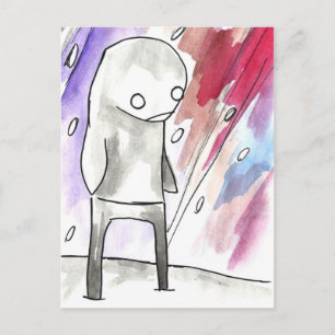 Pinguin in einem milden Schneesturm Postkarte