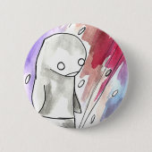 Pinguin in einem Schneesturm Button (Vorderseite)