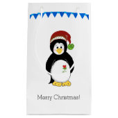 Pinguin in einer Weihnachtsmannmütze Kleine Geschenktüte (Vorderseite)