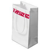 Pinguin in einer Weihnachtsmannmütze Kleine Geschenktüte (Rückseite Schrägansicht)