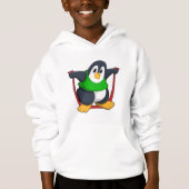 Pinguin in Fitness mit Skipping rope.PNG Hoodie (Vorderseite)