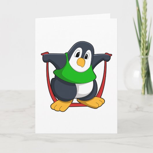 Pinguin in Fitness mit Skipping rope.PNG Karte (Vorderseite)