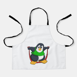 Pinguin in Fitness mit Skipping rope.PNG Schürze