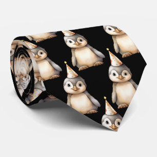 Pinguin in Geburtstagshut Krawatte