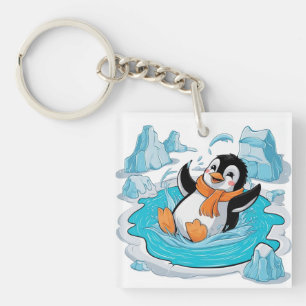 Pinguin in Ice Schlüsselanhänger