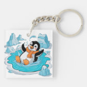 Pinguin in Ice Schlüsselanhänger (Rückseite)