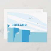 Pinguin in Island-Design Postkarte (Vorne/Hinten)