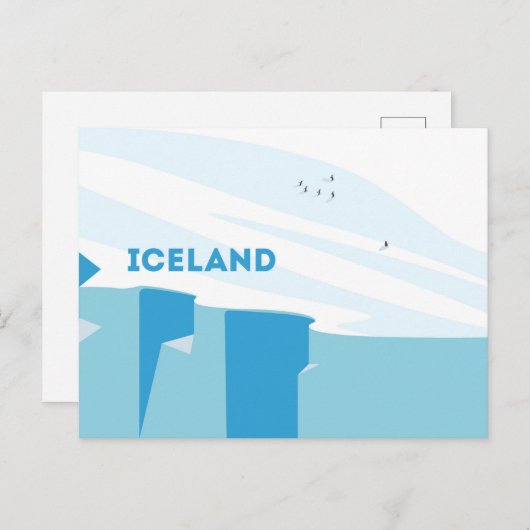 Pinguin in Island-Design Postkarte (Vorne/Hinten)