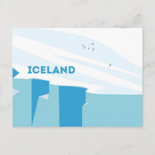 Pinguin in Island-Design Postkarte