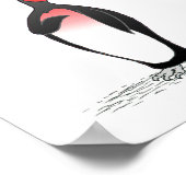 Pinguin in Liebe mit Bowling Button Print Poster (Ecke)