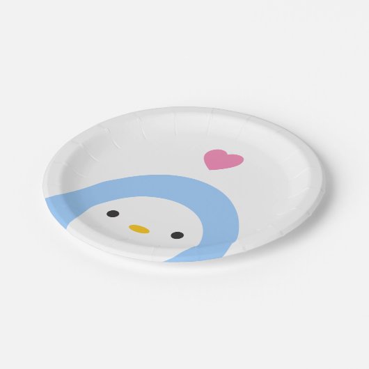 Pinguin in Liebe-Papierplatte Pappteller (Schrägansicht)