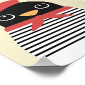 Pinguin in Paris Poster Print (Ecke)