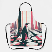Pinguin in rosa Lachs Dunkle Magie Mystik Schürze (Vorderseite)
