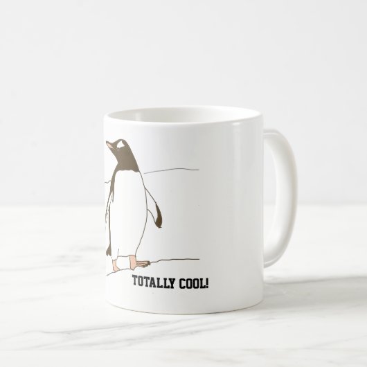 Pinguin in Schwarz und Weiß Kaffeetasse (VorderseiteRechts)