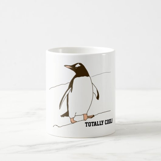 Pinguin in Schwarz und Weiß Kaffeetasse (Mittel)