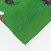 Pinguin in Weihnachtsmannmütze Pattern auf Grün Fleecedecke (Ecke)