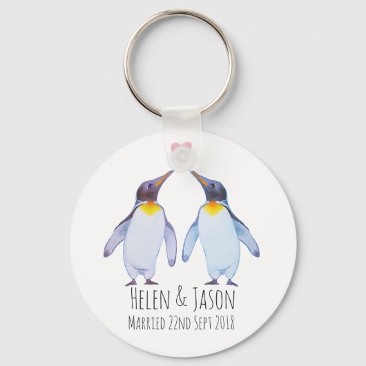 Pinguin-Individuelle Name Hochzeitsketten Schlüsselanhänger (Vorderseite)