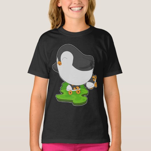 Pinguin Inline Skaten Roller Skate T-Shirt (Vorderseite)