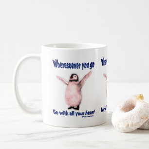 Pinguin inspirierendes Glück Konfuzius Zitat  Kaffeetasse
