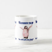 Pinguin inspirierendes Glück Konfuzius Zitat Kaffeetasse (Mittel)