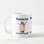 Pinguin inspirierendes Glück Konfuzius Zitat Kaffeetasse (Links)