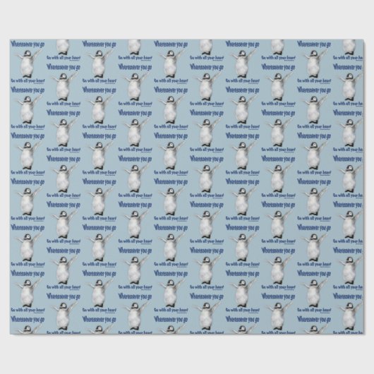 Pinguin inspirierendes Konfuzius-Zitat Geschenkpapier (Flach)