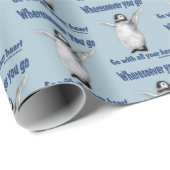Pinguin inspirierendes Konfuzius-Zitat Geschenkpapier (Rolleneckpunkt)