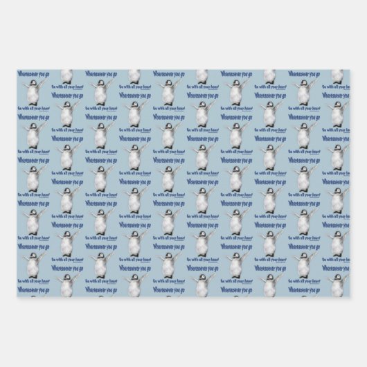 Pinguin inspirierendes Konfuzius-Zitat Geschenkpapier Set (Vorderseite 3)