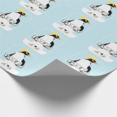 Pinguin Japanisch Schrift, die Pinguin liest Geschenkpapier (Ecke)