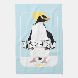 Pinguin Japanisch Schrift, die Pinguin liest Geschirrtuch