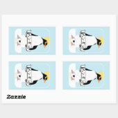 Pinguin Japanisch Schrift, die Pinguin liest Rechteckiger Aufkleber (Blatt)