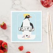 Pinguin Japanisch Schrift, die Pinguin liest Serviette (Beispiel)