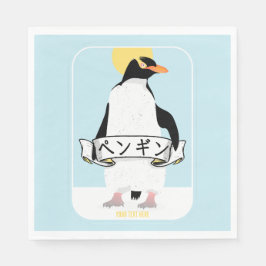 Pinguin Japanisch Schrift, die Pinguin liest Serviette