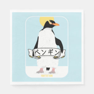 Pinguin Japanisch Schrift, die Pinguin liest Serviette