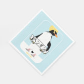 Pinguin Japanisch Schrift, die Pinguin liest Serviette (Ecke)