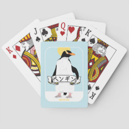 Pinguin Japanisch Schrift, die Pinguin liest Spielkarten