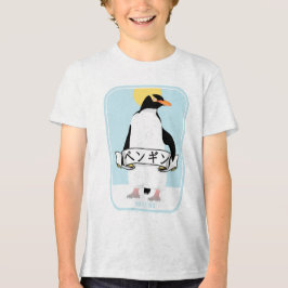 Pinguin Japanisch Schrift, die Pinguin liest Tri-Blend Shirt