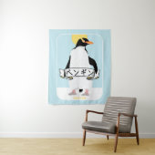 Pinguin Japanisch Schrift, die Pinguin liest Wandteppich (Beispiel)