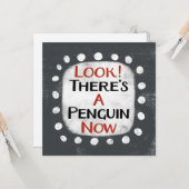 Pinguin jetzt Grußkarte Karte (Vorderseite/Rückseite Beispiel)