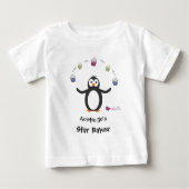 Pinguin jongliert Kuchen-Zolltext Baby T-shirt (Vorderseite)