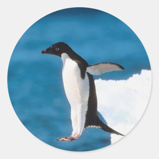Pinguin Jumping Sticker (Vorderseite)